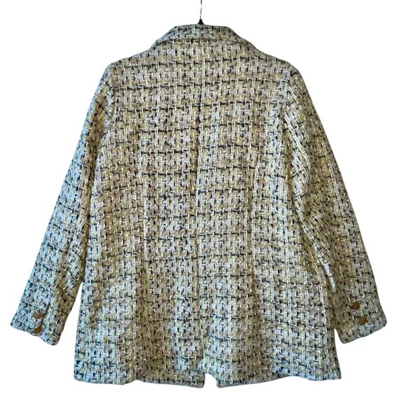 POL Tweed Blazer Jacket Metallic Double Breasted - Picture 4 of 10